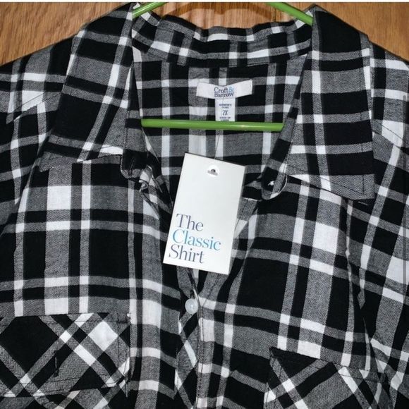 Croft & Barrow Plaid Button Down Top Sz 2X - Picture 4 of 5